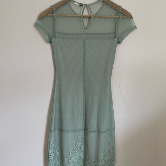 H&M Pistachio Green Lace Mini Dress - Picture 3 of 4